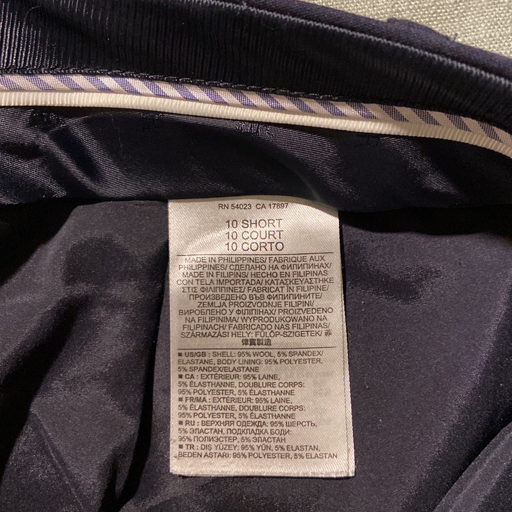 Banana Republic Slim Straight Navy Pants 10S Petite - Picture 6 of 7